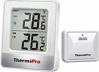 ThermoPro TP200C Dijital Ev Termometresi, LCD Bluetooth İç ve Dış Mekan Termometresi, 150 m'ye kadar Sıcaklık Sensörlü