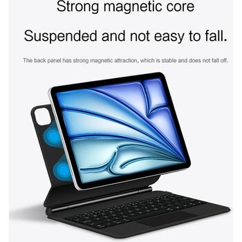 Fogy Ipad Pro 11 Inç M4 Çipli 2024 Uyumlu Magic Keyboard Touchpad Işıklı Klavyeli Kılıf