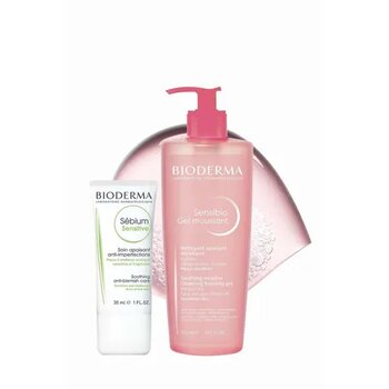 Bioderma Roaccutane Sensibio 500 ml Foaming Jel + Sebium Sensitive 30 ml Krem