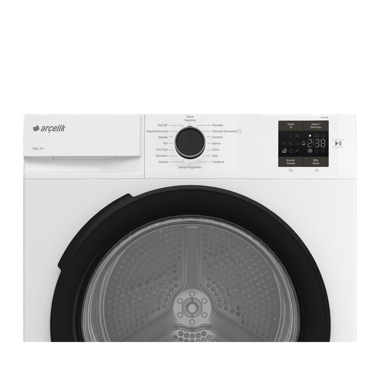 Arçelik 800 KMX 8 kg Beyaz Çamaşır Kurutma Makinesi