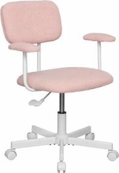 Adore Mobilya Teddy Pembe Teddy kumaş Ofis ve Çalışma Sandalyesi