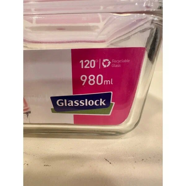 Plus Home Glasslock 980 ml Cam Kare Saklama Kabı