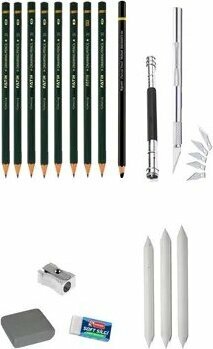 ACUTO Karakalem Çizim Seti Eskiz Seti 8 Dereceli Kalem Hamur Silgi Kömür Kalem Pastel Dağıtma Kalem Uzatma