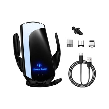 Youmex 15w Manyetik Araç Şarj Cihazı - Hızlı Kablosuz Şarj, Otomatik Sensörlü Ve 360 Dönebilir Siyah