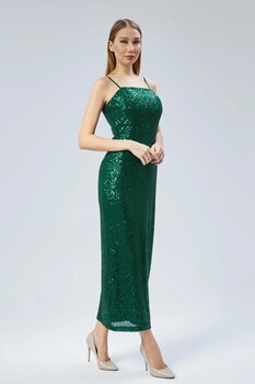 Asees Kadın Abiye Ve Mezuniyet Sade Şık Zarif Tasarım Payet Askılı Abiye Elbise 40 Beden