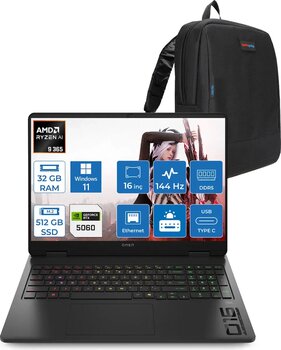 Hp Omen 16-Ap0020nt Amd Ryzen Aı 9 365 32gb Ddr5 512gb Ssd Rtx5060 8gb Gddr7 16 Inç Wuxga (1920 X 1200) 144hz 300nits Ips Windows 11 Home Taşınabilir Bilgisayar C12cpeah13 + Zetta Çanta