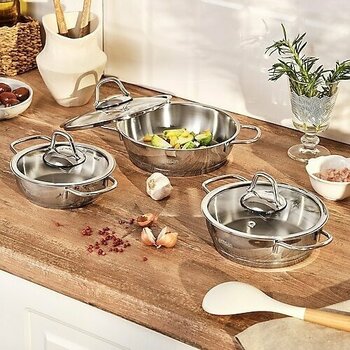 Emsan Valeria 6 Parça Kapaklı Çelik Sahan Seti