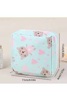 CUPPERA Çok Amaçlı Ped Çantası, Makyaj Çantası, Kozmetik Çantası, Toka Çantası