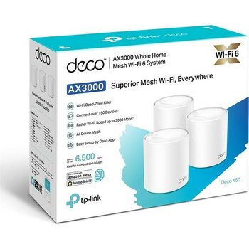 Tp-Lınk Deco X50 AX3000 Mesh Ev Wı-Fı 6 Sistemi Üçlü 2402 Mbps Hız ve 3 Gigabit Port Özelliği