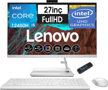 Lenovo Ideacentre 3 Intel Core I5 12450H 8gb 256GB SSD Freedos 27" IPS All In One Bilgisayar AIOF0GJ00P7TR01+ZETTAUSBBELLEK