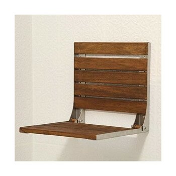 Emdeco Duvara Monte Katlanır Ahşap Duş Oturağı 38X38 (Krom) - Option-1 - Abanoz