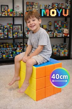 Moyu 40 Cm 3x3 Dev Küp Sandalye Dekor Eğitici Oyuncak Maksimum 90 Kg Taşıma Kapasiteli Büyük Boy Küp
