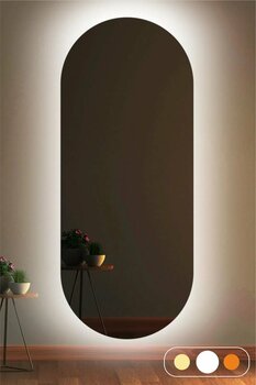 KaraçamDekor Led Işıklı 128 X 53 Oval Boy Aynası