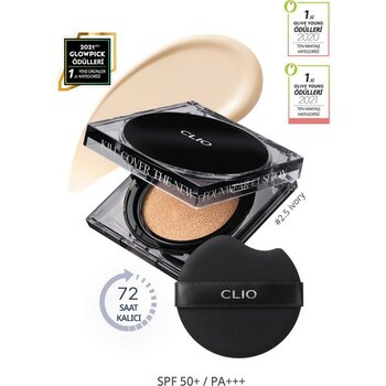 Clio Kill Cover Kalıcı Kapatıcı Cushion 2.5 İvory SPF50+ PA+++ Yağsız Formül ile Güçlü Koruma - 2.5 Ivory