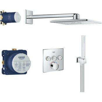 Grohe Smartcontrol Perfect Ankastre Banyo/duş Bataryası, Tepe ve El Duşu Seti - 34712000 - Gri