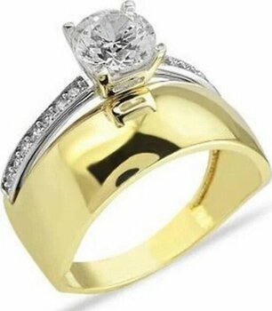 Altın Tektaş Alyans Yüzük Klasik Twin Model 285809851 Standart Standart 7