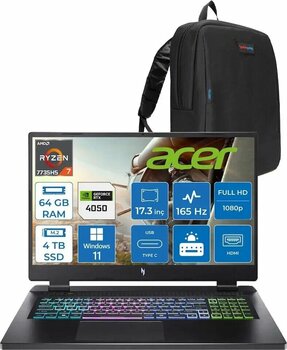 Acer Nitro 17 AMD Ryzen 7 7735HS 64 GB DDR5 4 TB SSD RTX 4050 17.3" Full HD 165 Hz Windows 11 Home Taşınabilir Bilgisayar NHQL1EY003H24