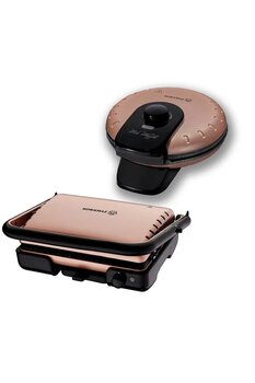 KORKMAZ Tostella Tost Makinesi Rosegold ve Mia Waffle Makinesi Rosegold İkili Set