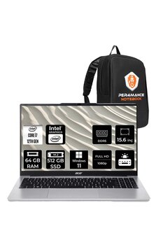 ACER Aspire Lite i7 12650H 64GB DDR5 512GB SSD 15.6\" FHD W11P Dizüstü Bilgisayar & PER4 Çanta