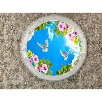 Umut Gergi Tavan  hazır Gergi Tavan Ledli Dekorasyon 135 cm HGT113 - 135 x 135 cm - Renkli