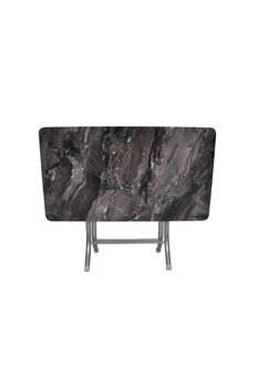 aldagelsin Dekoratif Siyah Mermer Desenli Katlanabilir Masa Yemek Masası Çalışma Masası (60*110)