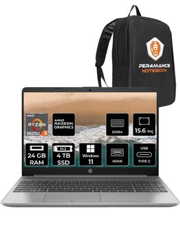 Hp 255 G9 Ryzen 5 5625u 24gb Ram 4tb Ssd 15.6'' Fhd W11pro 723q2ea & Per4 Çanta