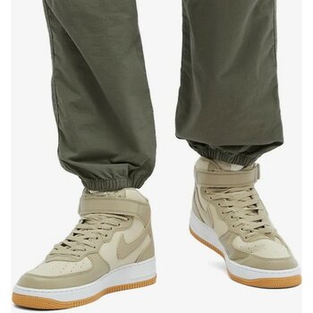 Nike Air Force 1 Mid '07 Limestone Leather Unisex Hakiki Deri Bilekli Sneaker Ayakkabı Yeşil - 40