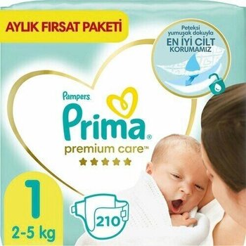 Prima Bebek Bezi Premium Care 1 Numara Aylık Fırsat Paket 210 Adet