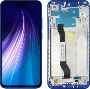 Xiaomi Redmi Note 8 Uyumlu Çıtalı Hk Lcd Ekran Dokunmatik Mavi Çok Renkli