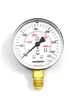 Pakkens Çap 50 0/315 Bar Kuru Tip Basınç Ölçer, Manometre, Basınç Göstergesi 1/4