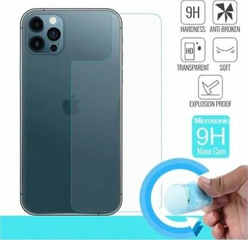 Microsonic Arka Nano Cam Şeffaf Uyumlu Apple iPhone 12 Pro Max Ekran Koruyucu