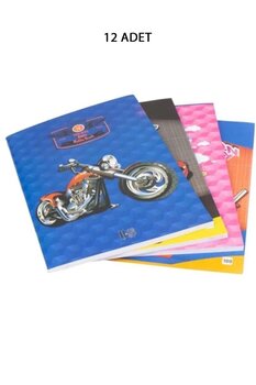 12 Adet Lise Defteri Kareli 80/40 Yaprak Defter