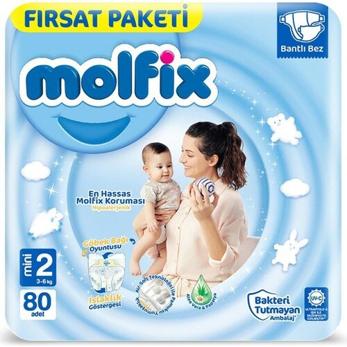 Molfix Bebek Bezi Fırsat Paketi 2 Beden 3-6 Kg 80 Adet