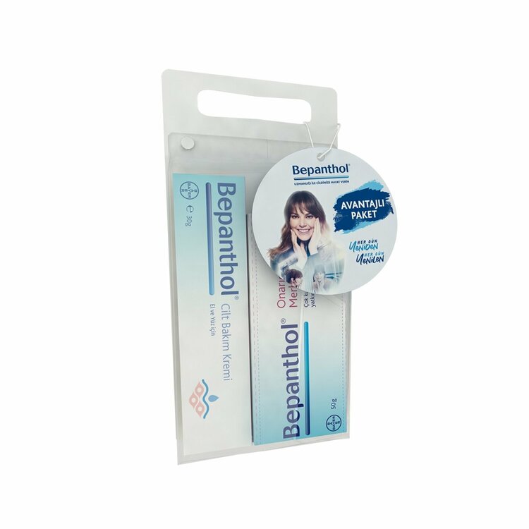 Bepanthol Onarıcı Bakım Merhemi 50gr + Cilt Bakım Kremi 30gr