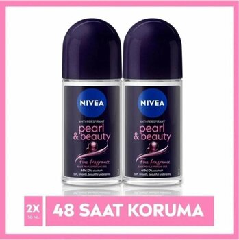 Nivea Kadın Roll On Deodorant Pearl&Beauty Fine Fragrance,48 Saat Anti-Perspirant Koruma 50ml X2 Ad