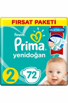 Prima Yenidoğan Beden 2 Bebek Bezi Fırsat Paketi 72 Adet 4-8 Kg