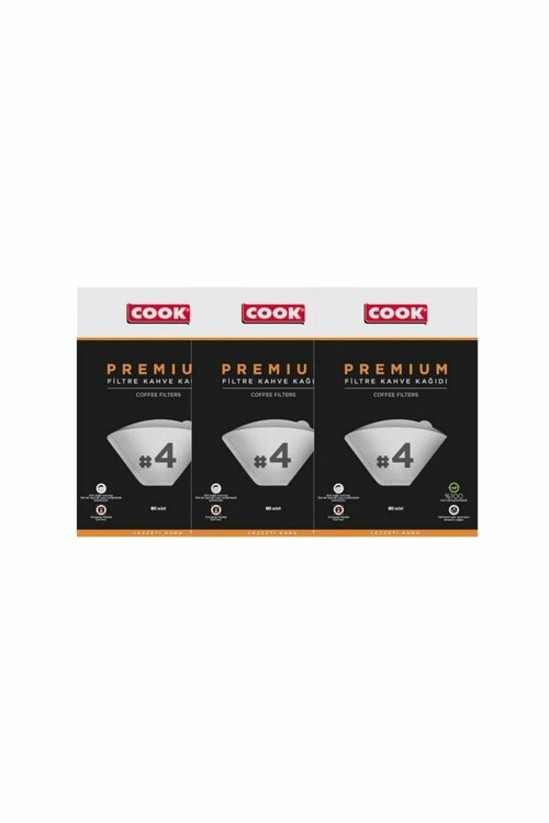 Cook Premium Filtre Kahve Kağıdı - Ebat 4 (3 Paket 240 Adet)