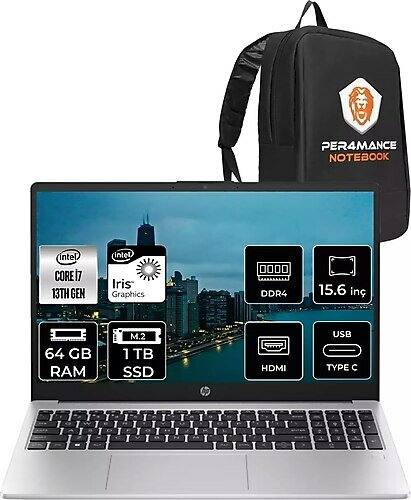 HP 250 G10 8A545EA 15.6 inç Intel Core i7 1360P 64 GB 1 TB SSD Intel Graphics FreeDOS