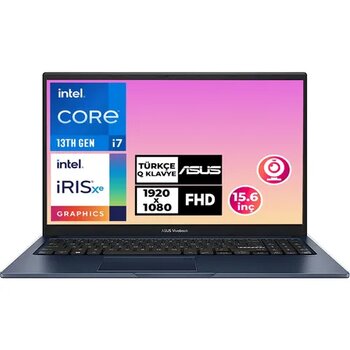 Asus Vivobook 15 X1504VA-NJ1499003 i7-1355U 40GB RAM 512GB SSD FreeDOS 15.6 inç Laptop - Notebook