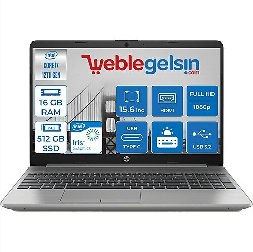 HP 250 G9 6Q8M8ES06 15.6 inç Intel Core i7 1255U 16 GB 512 GB SSD Intel Graphics FreeDOS