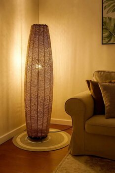 Bohem,Ahşap,Jüt,Hasır,Doğal Lambader 125*32