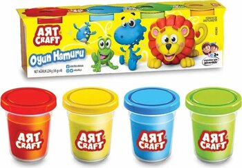 4'lü Oyun Hamur Seti 224 Gr. - Oyun Hamuru Seti - Hamur Setleri - Hamur Kalıpları