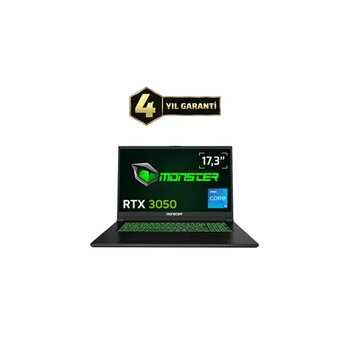 Monster Abra A7 V15.5 i5-13500H 16GB RAM 500GB SSD 4GB RTX 3050 FreeDOS 17.3 inç Oyun Bilgisayarı