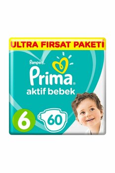 Prima Bebek Bezi Aktif Bebek 6 Beden Ultra Fırsat Paketi 60 Adet