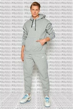 Nike Club Fleece Zeus Tape Graphics Track Suit Kapüşonlu Şardonlu Eşofman Takımı Gri - M