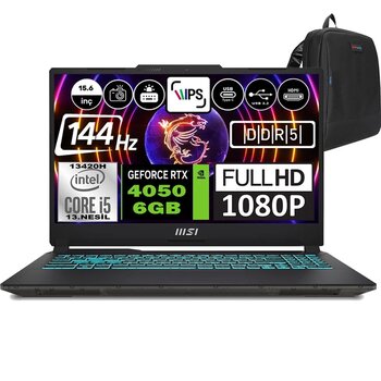Msı Cyborg 15 Intel Core I5 13420H 16GB 2tb SSD RTX4050 6gb Windows 11 Pro 15.6" Fhd 144Hz Taşınabilir Bilgisayar A13VE1478XTRWP03 + Zetta Çanta