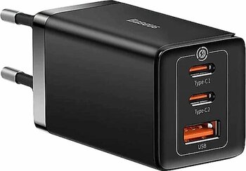 Baseus Gan5 Pro 2C+U Siyah Type-C Hızlı Şarj 65W Şarj Cihazı