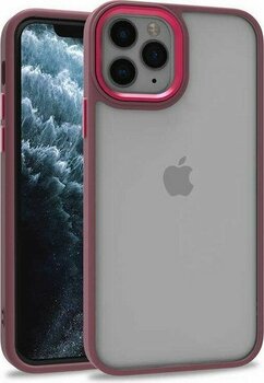 Apple iPhone 12 Pro Kılıf Arkası Şeffaf Kenar Korumalı Silikon Dora- Kırmızı