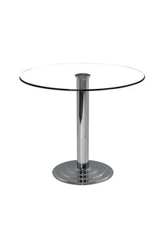 Aytuğ Cam Masa Bar Masası Bistro Cafe Yuvarlak Kokteyl 70 Cm