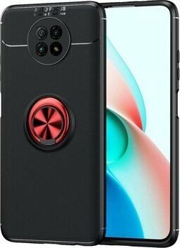 Pilanix Xiaomi Redmi Note 9 5g Kılıf Yüzüklü Manyetik Ravel Silikon - Siyah - Kırmızı